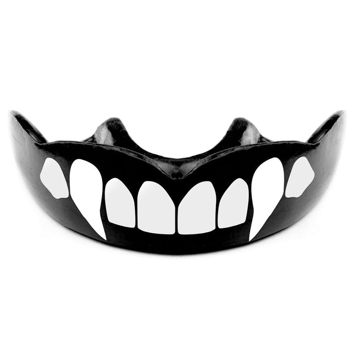 Vampire Fang - White Teeth Black Moldable Mouthguard with Case