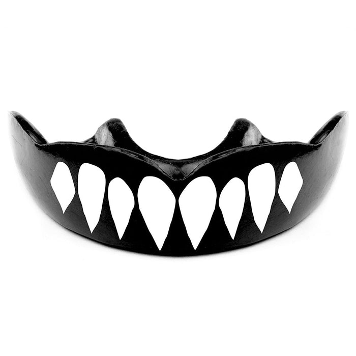 Demon Fang - White Teeth Black Moldable Mouthguard with Case